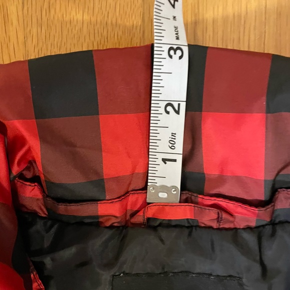 TALBOTS Red Black Buffalo Check Down Puffer Vest | Size Small - Picture 5 of 11